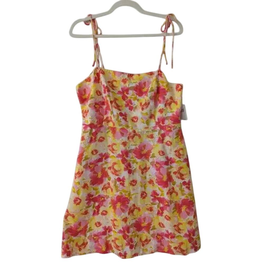 Old Navy Floral Petite Mini Dress  Pink and Yellow Size Large Petite